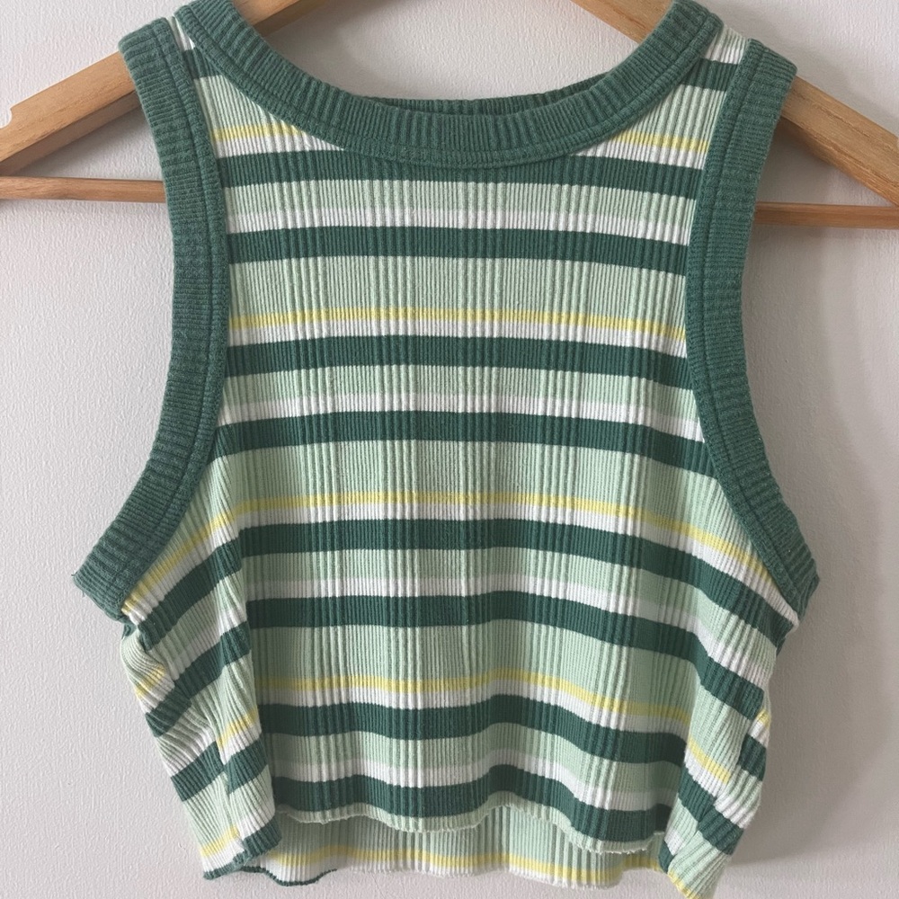 Ardene Green Striped Tank Top